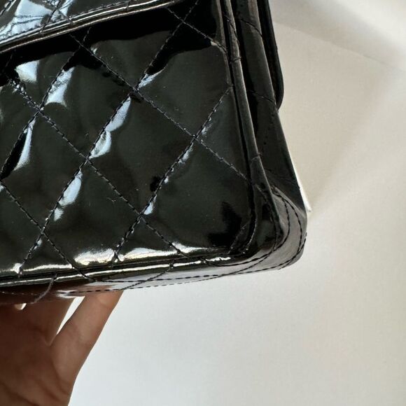 Chanel vintage small double sided flap black patent GHW - Picture 7 of 11